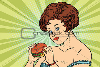 Beautiful sexy woman and Burger