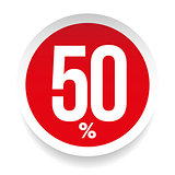 Fifty percent sale sticker
