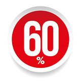 Sixty percent sale sticker