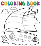 Coloring book nautical boat 1