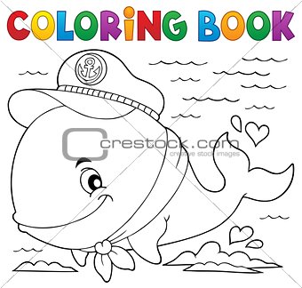 Coloring book sailor whale theme 1