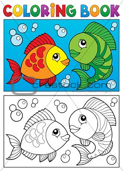 Coloring book with fish theme 5