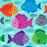 Seamless background stylized fishes 1