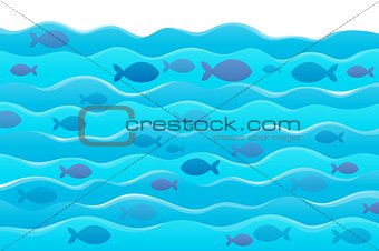 Water and fish silhouettes image 1