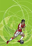 Abstract image of soccer player with ball