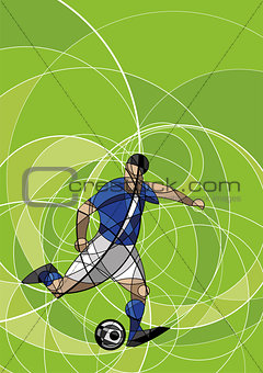 Abstract image of soccer player with ball