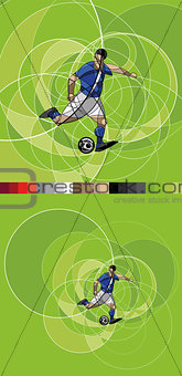 Abstract image of soccer player with ball
