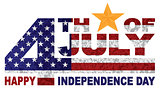 4th of July Independence Day Text Gold Star illlustration