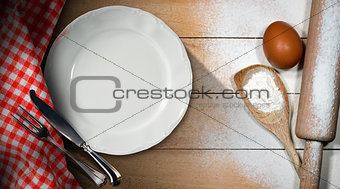 Baking Background with Empty Plate