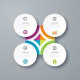 Infographics template four options with circle