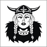Viking woman warrior. Vector illustration