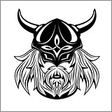 Ancient viking head logo for mascot design.