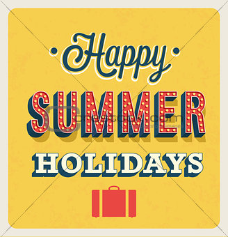 Happy Summer Holidays typographic design.