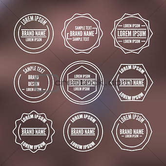 Set of vintage emblems with thin lines, vector illustration.