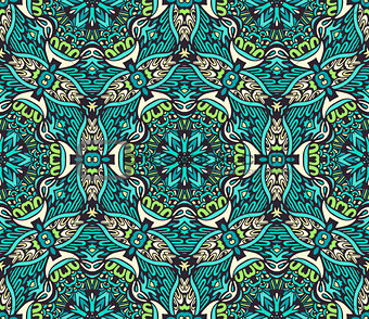green floral mosaic pattern