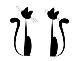 set of two cats. vector