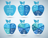 3D infographic design template and marketing icons. Apple icon.