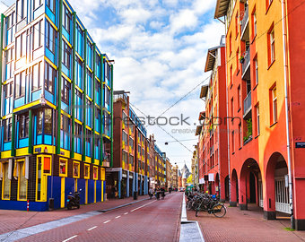 Modern architecture building in Amsterdam Netherlands urban