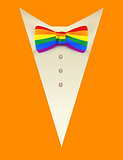 Symbol lgbt Rainbow tie butterfly and orange suit