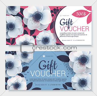 Gift voucher, coupon template.