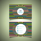 Business card with a striped design