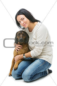Beautiful girl with dog