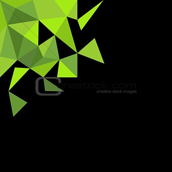 Black and green triangle vector background