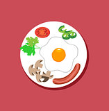 Food on Plate Vector