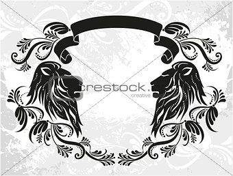 Decorative frame with lions