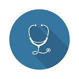 Stethoscope and Medical Services Icon. Flat Design.