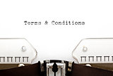 Terms And Conditions On Typewriter