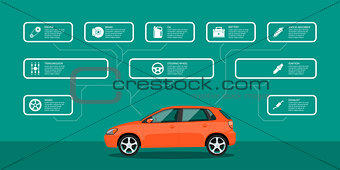 car service and repair infographic