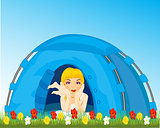 Girl in tent