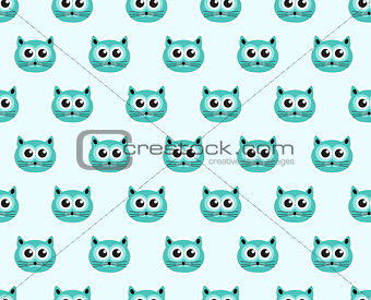 Cat seamless pattern. Fashionable modern endless background, repeating texture. Vector illustration.