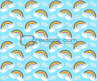 Rainbow seamless pattern. Colorful children's endless background, repeating texture. Vector illustration.