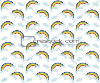 Rainbow seamless pattern. Colorful children's endless background, repeating texture. Vector illustration.
