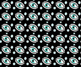 Eye seamless pattern in comic style, pop art. Colorful endless background, repeating texture. Vector illustration.