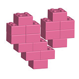 Building bricks in 3D broken heart