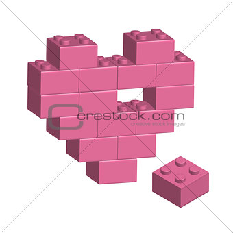 Building bricks in 3D missing part of heart