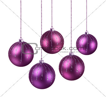 Purple shaded Christmas balls