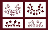 Set of stencils. Floral vector elements.