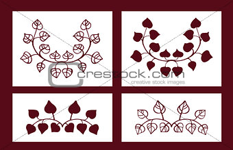 Set of stencils. Floral vector elements.