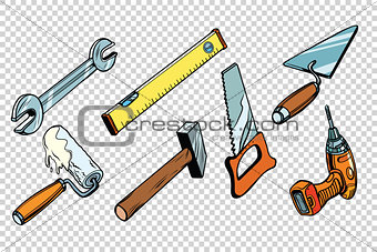 Set repair tools, isolated background