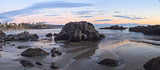 Crescent Bay beach panoramic view of the ocean at sunset