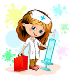 Little girl nurse