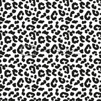 White Leopard skin seamless pattern. African animals concept endless background, repeating texture. Vector illustration.