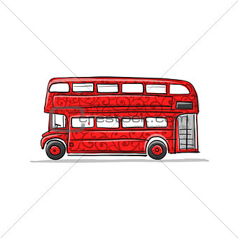 Red bus, sketch for your design
