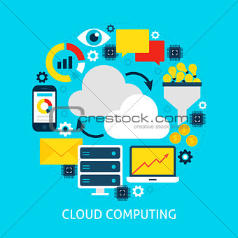 Cloud Computing Flat Concept