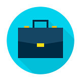 Business Briefcase Flat Circle Icon