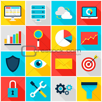 Business Analytics Colorful Icons